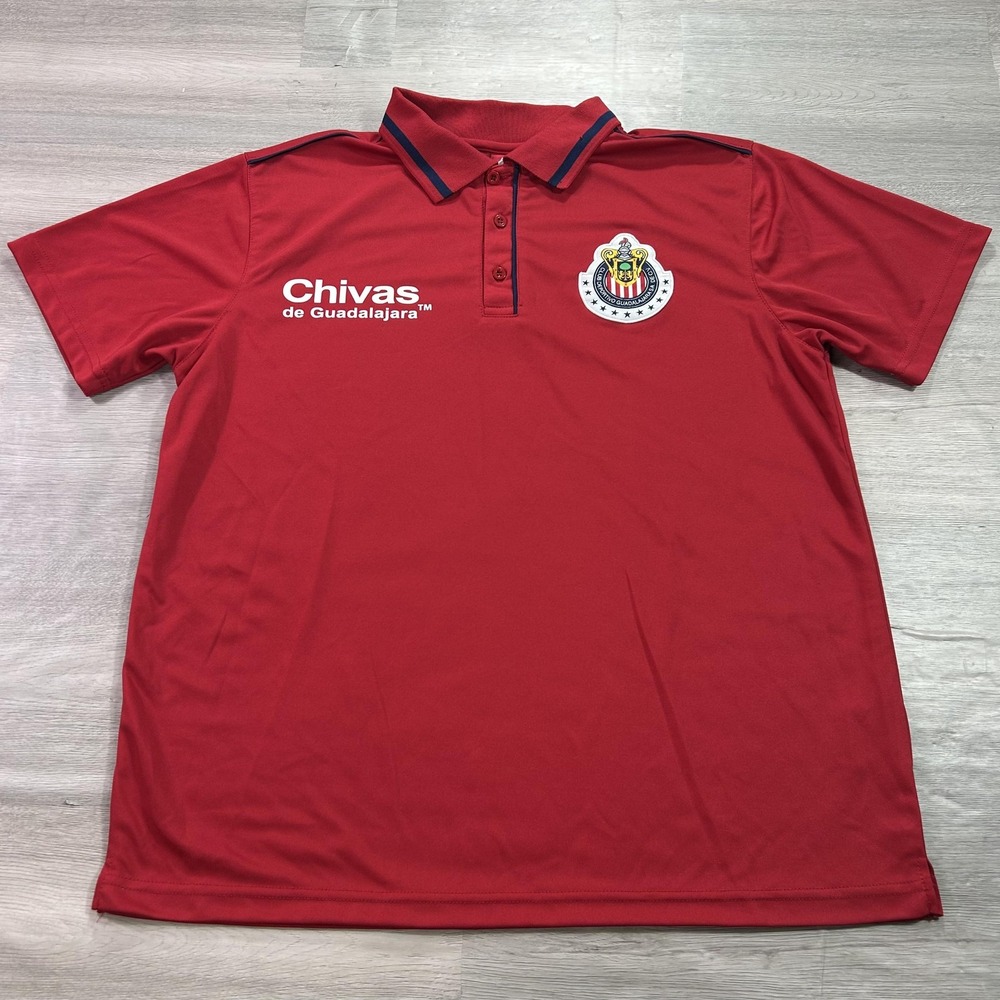 Chivas‎ Guadalajara Shirt Mens Small Red Soccer Polo Official Merchandise Crest